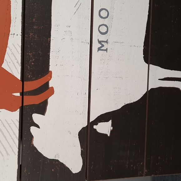 Wood Wall Art Box Sign Farm Rooster Chicken Pig Cow Moo Oink Crow Sunrise Urban - Picture 4 of 9